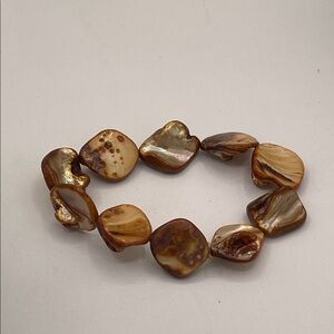 3.23.26-20 Brown Pearl Shell Stretch Bracelet